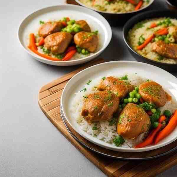 Рис с овощами и куриными ножками